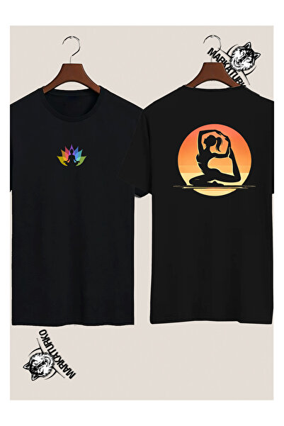 MarkaTurko تيشيرت مطبوع على الوجهين بتصميم خاص لليوجا 8419-20