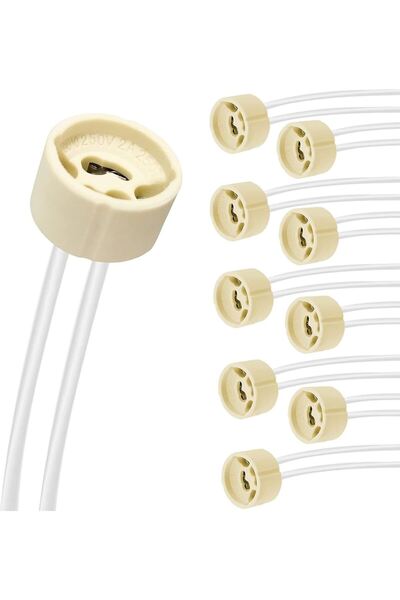 Ledarmy 10 Adet GU10 duy 2A LED halojen lamba duyu 0,75 mm² silikon tel seram...
