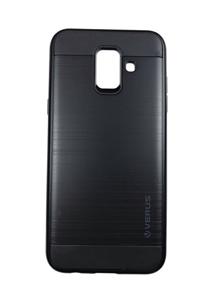 OEM Carcasă compatibilă cu Samsung Galaxy A6-2018, carcasă rezistentă la șocuri din policarbonat și silicon, neagră Verus