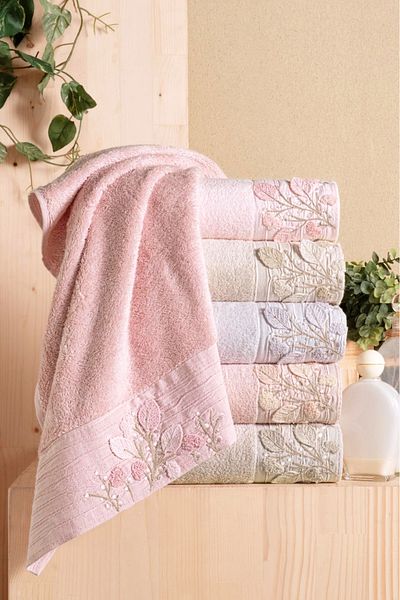 Fiesta Bambus 50x90 cm Sufragerie Brodat Cutie de 6 Prosoape pentru Față