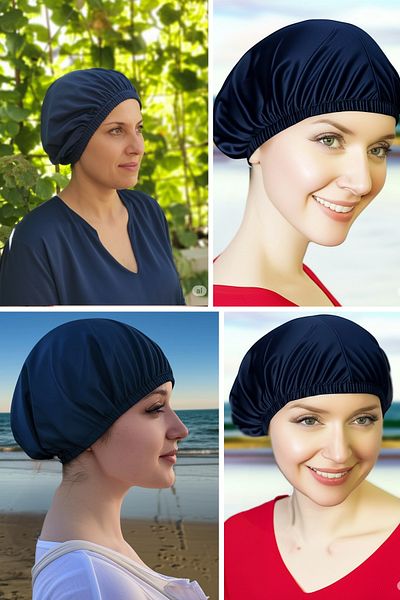 Oppland Women's Sea Pool Cap 2 Pack Hair Friendly Quick Dry Stylish Effective Protection Lightweight Foldable