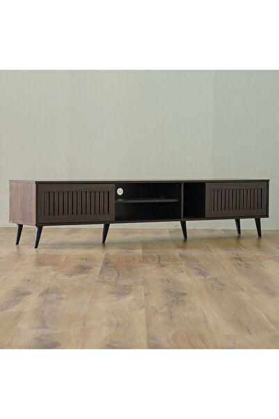 Danube Home Alfa TV Unit - Up to 80 Inches - Walnut L200xW40xH44.5cm
