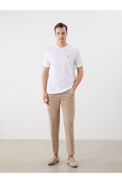 LC Waikiki New Season Crew Neck εμπριμέ χτενισμένο βαμβακερό ανδρικό Tisort - S5PK90Z8