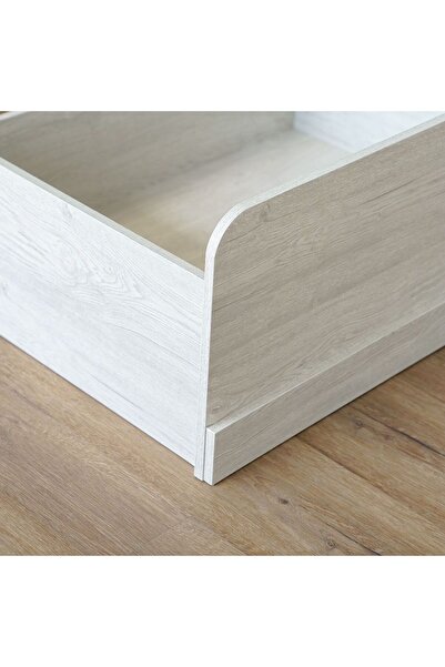 Danube Home Zirco 180x200 King Bed with Storage - White Oak L209xW189xH102cm