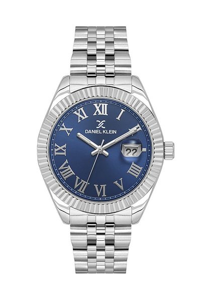 Daniel Klein DKE.1.10800-2 ساعة يد رجالية بهيكل فولاذي وسلك فولاذي 3 Atm مقاومة للماء بلون معدني