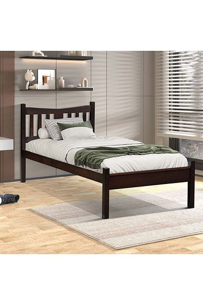 Danube Home Derby Solo 90x200 Solid Wood Single Bed - Dirty Oak L210xW95xH98cm
