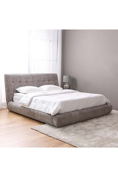 Danube Home Aragon 150x200 Platform Queen Bed - Dark Grey L246xW185xH112cm