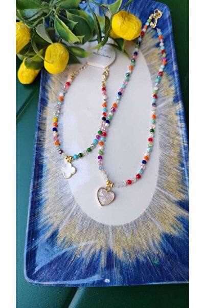 elbi bijuteri Crystal Necklace and Anklet