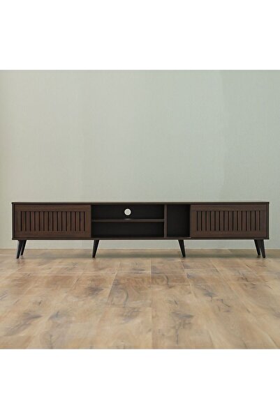 Danube Home Alfa TV Unit - Up to 80 Inches - Walnut L200xW40xH44.5cm