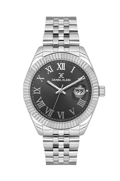 Daniel Klein DKE.1.10800-1 ساعة يد رجالية بهيكل فولاذي وسلك فولاذي 3 Atm مقاومة للماء بلون معدني