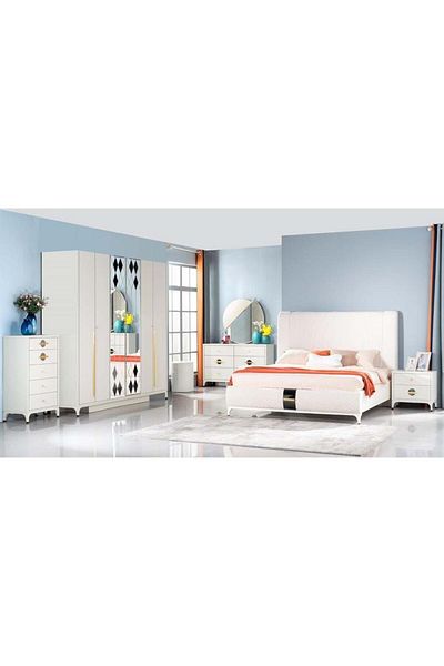 Danube Home Aloha 180x200 King Bed - White L197xW222xH150cm