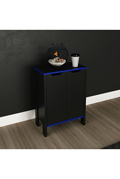 Danube Home Atlaz Storage Cabinet with 2 Doors - Stylish Blue/Black, Durable ...