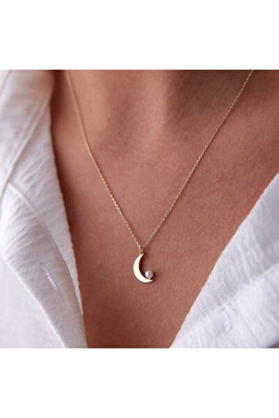 Cherry by Özkonak İnci Uçlu Ay Kolye