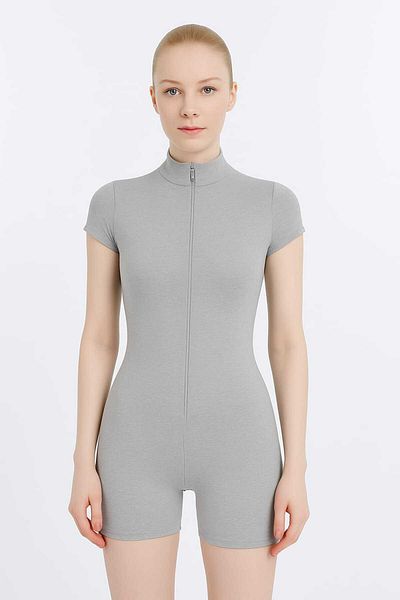 Maison La Femme Swimsuit Shorts Jumpsuit Zippered Sports Daily Use