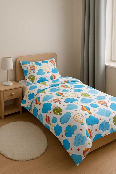 MİLAYS LİFE HOME COLLECTİON طقم غطاء لحاف للأطفال والمراهقين منفرد بنمط بالون