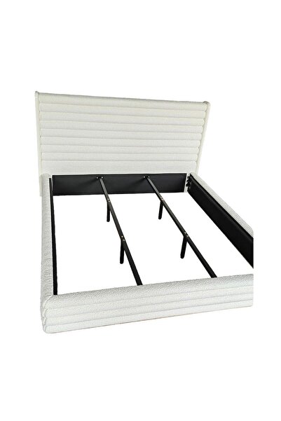 Danube Home Brita 150x200 Upholstered Queen Bed - Off White/Beige L173.2xW217xH120cm