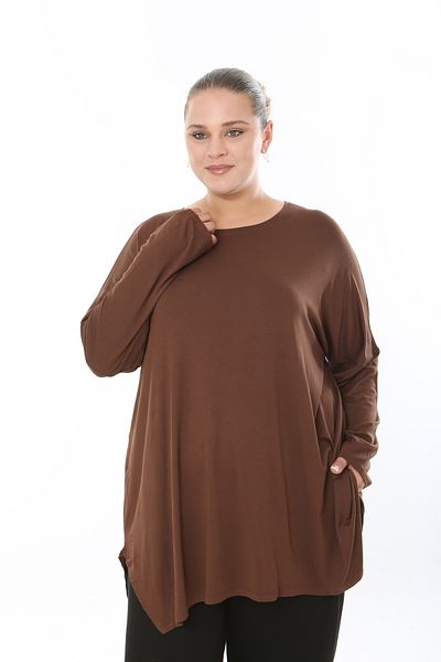 XL Modam تونيك نسائي من الليكرا الفيسكوز مقاس كبير (مقاس الصدر 150 سم)