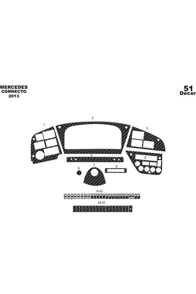 Marscockpitdesign مرسيدس كونكتو كونسول-توربيدو 2013 51 قطعة