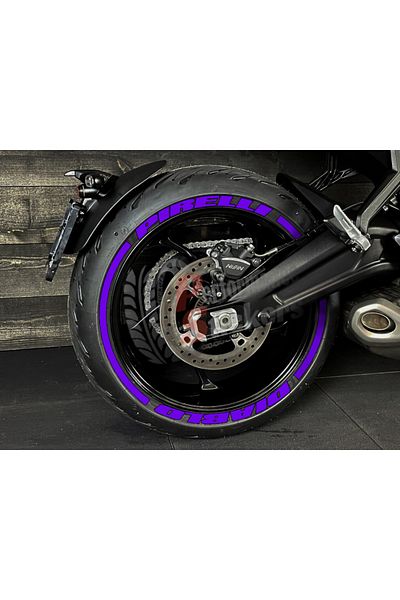 Performance Stickers Tire Lettering Diablo + Stripe Motorcycle Tire Sticker Compatible Tire Sticker between 15-19 Inches