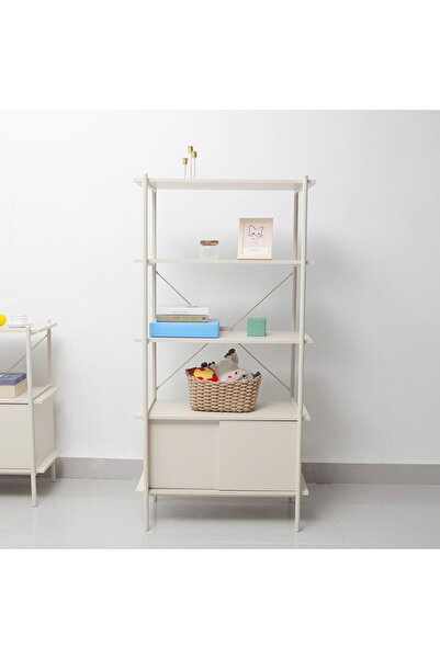 Danube Home Milburn 4-Tier Display Cabinet with Storage - Elegant White Metal...