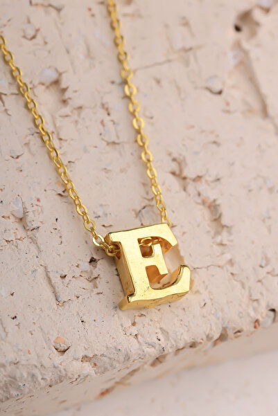 Lucente Jewellery Özel Hediye Kutulu 925 Ayar Altın Gümüş Kaplama E Harf Üç B...