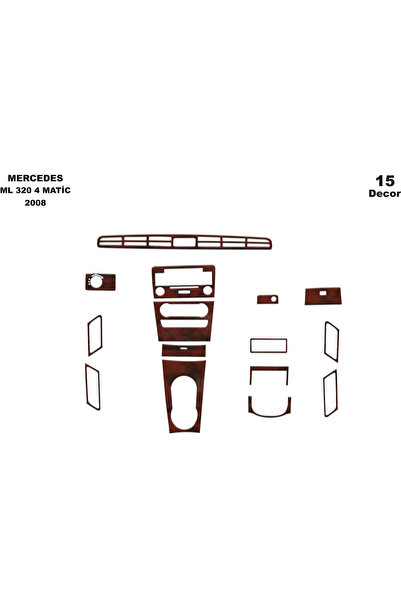 Marscockpitdesign مرسيدس ML 320 CDI 4 Matic كونسول-توربيد 2010 15 قطعة