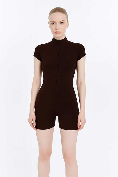 Maison La Femme Swimsuit Shorts Jumpsuit Zippered Sports Daily Use