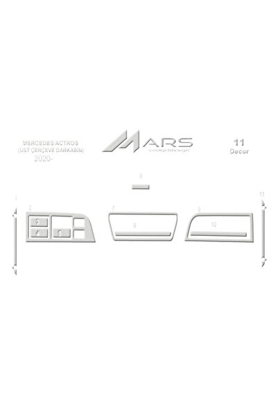 Marscockpitdesign مرسيدس أكتروس كونسول-توربيدو 2021- 11 قطعة