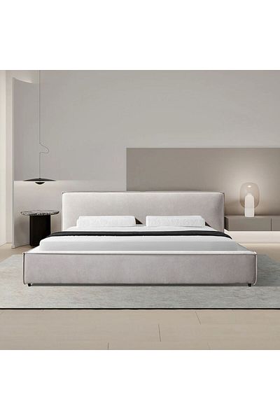 Danube Home Delano 150x200 Queen Bed - Grey L234xW188xH87cm