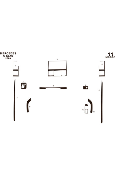Marscockpitdesign مرسيدس جي كلاس 2009 كونسول-توربيدو 11 قطعة