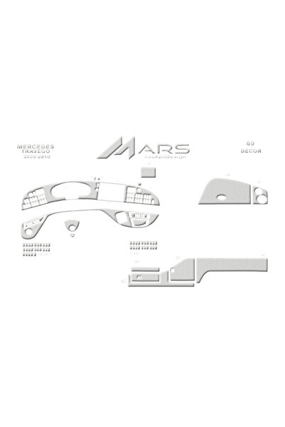 Marscockpitdesign مرسيدس ترافيجو كونسول 2005-2010 69 قطعة