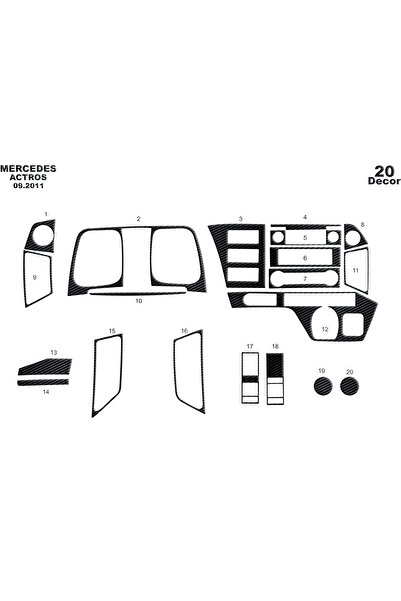 Marscockpitdesign مرسيدس أكتروس كونسول-توربيدو 2011 20 قطعة