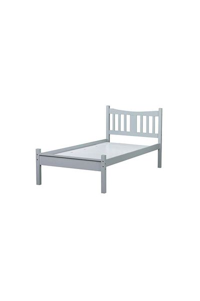 Danube Home Derby Solo 90x200 Solid Wood Single Bed - Grey L210xW95xH98cm