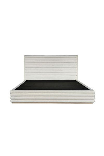 Danube Home Brita 180X200 Upholstered King Bed - Off White / Beige L203.2xW217xH120cm