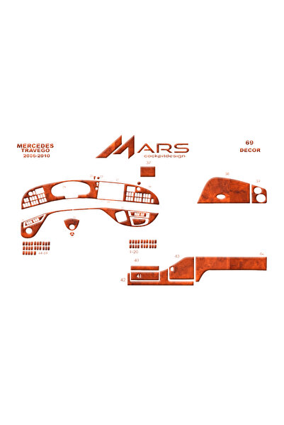 Marscockpitdesign مرسيدس ترافيجو كونسول 2005-2010 69 قطعة