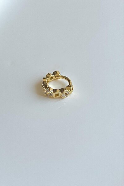 Bijou Luz Gold Zincir Model Zirkon Taşlı Halka Piercing