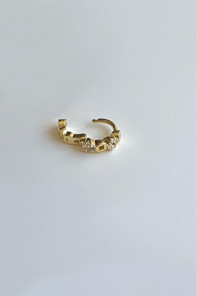 Bijou Luz Gold Zincir Model Zirkon Taşlı Halka Piercing