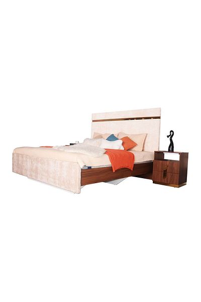 Danube Home Ronin 180x200 King Bed - Beige/Golden L190xW214xH145cm