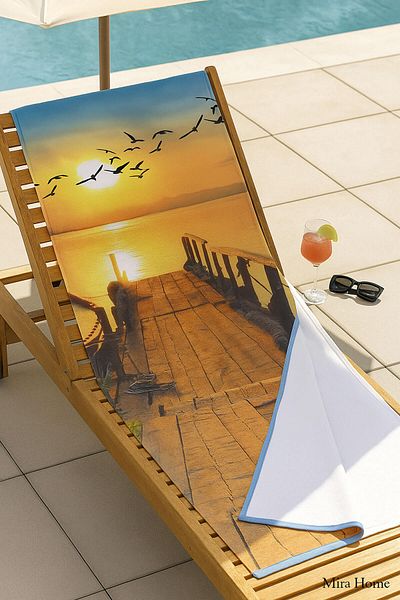 Mira Home منشفة حمام للشاطئ والبحر والبحر مقاس 70 × 140 سم للجنسين للبالغين