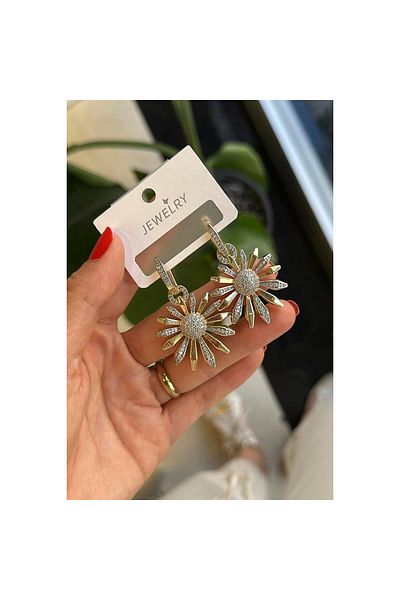 SepetBudur Flower Earrings - Gold