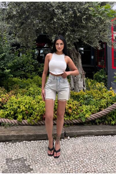 Woman Denim WOMAN DENİM PÜSKÜLLÜ ŞORT