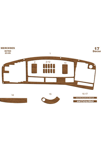 Marscockpitdesign مرسيدس مقدمة وحدة التحكم-توبوردو 2003-2005 17 قطعة