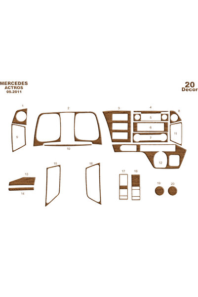 Marscockpitdesign مرسيدس أكتروس كونسول-توربيدو 2011 20 قطعة