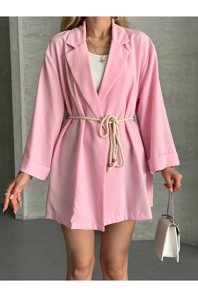 GALAVİP Oversized Belted Kimono‑Blazer Jacket – Lightweight Summer Woven (S‑M‑L)