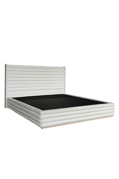 Danube Home Brita 180X200 Upholstered King Bed - Off White / Beige L203.2xW217xH120cm