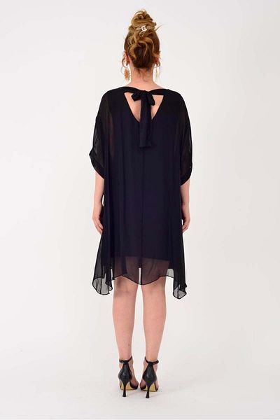 GÜLDEN KATRAN Women's Back Tie Silk Dress