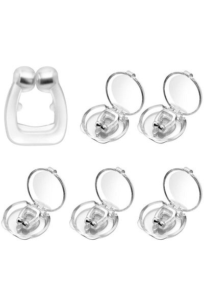 OEM Set 6 Dispozitive Anti-Sforait, Clipuri Nazale Magnetice, 2x1.4cm, Fara Miros, Cutie