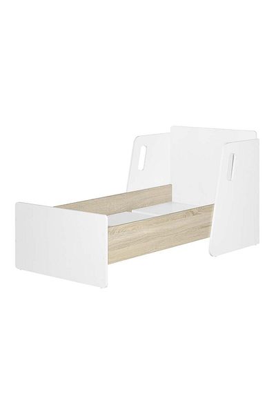 Danube Home Kinder Guardian 70x130 Toddler Bed - White/Sonoma Oak L135xW78xH75cm