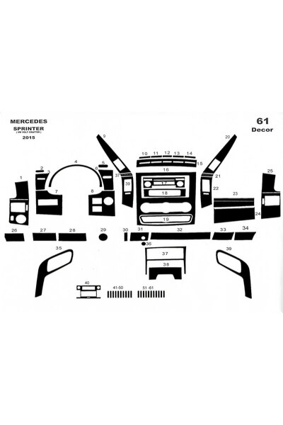 Marscockpitdesign مرسيدس سبرينتر-كرافتر بيانو أسود 2006 61 قطعة