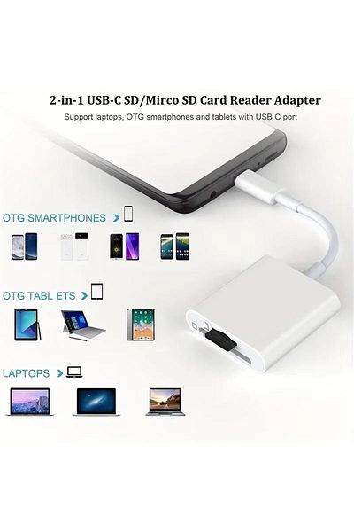 Apera Ga27 I-Os I-Pad & I-Phone Compatible 8 Pin Lighting Converter Adapter Micro Sd & Sd Card Reader
